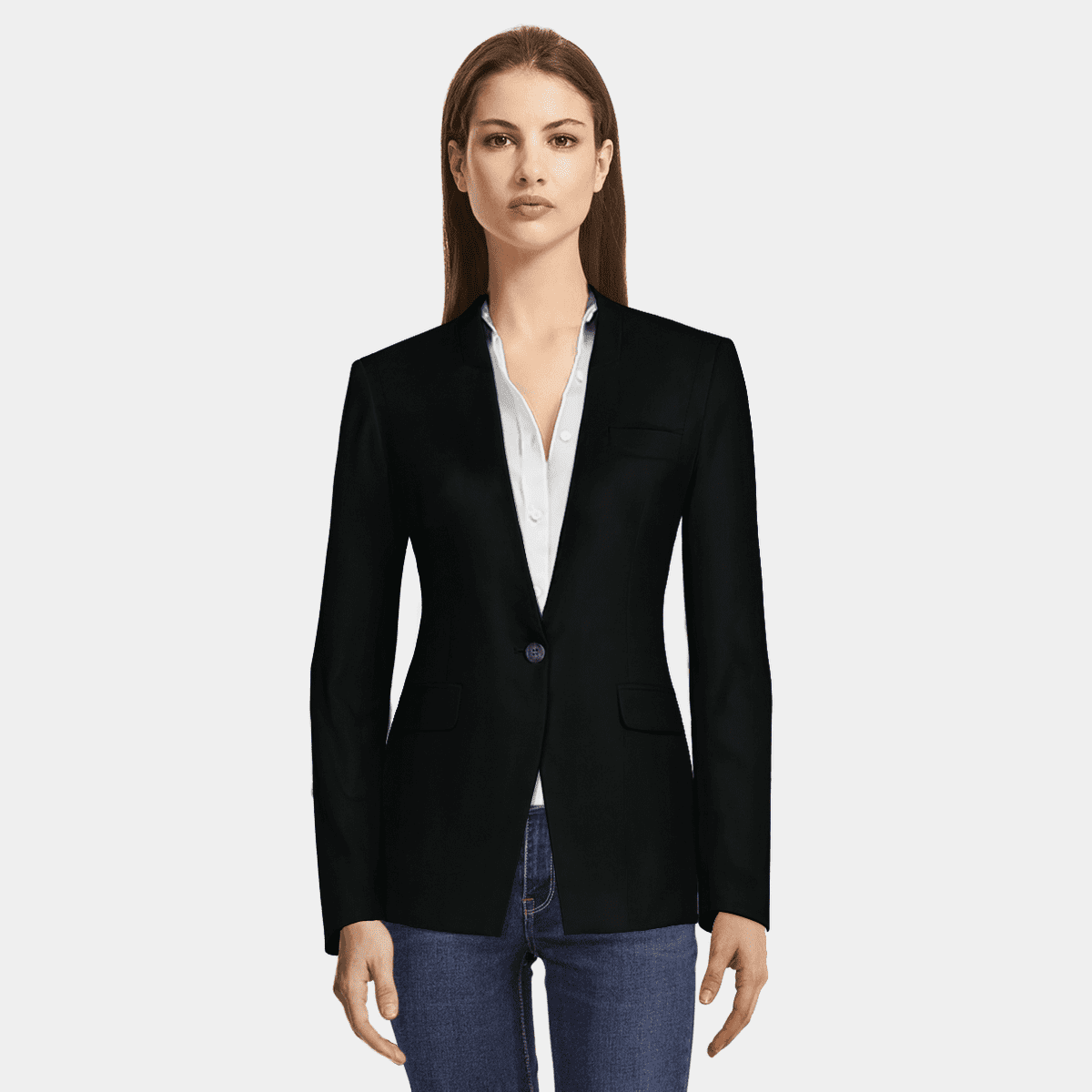 ladies black wool blazer