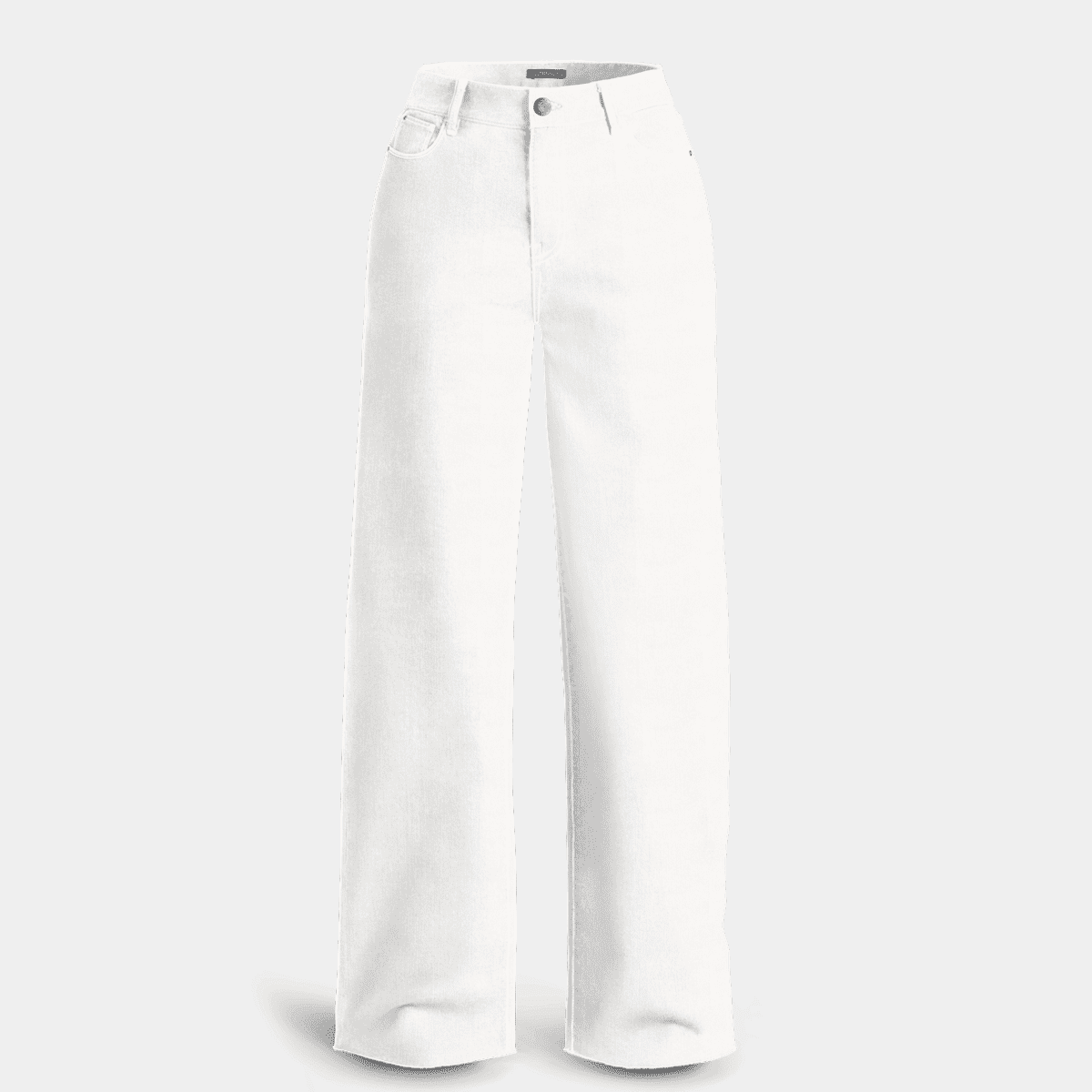 Raw Hem Wide Leg Jeans with Pockets