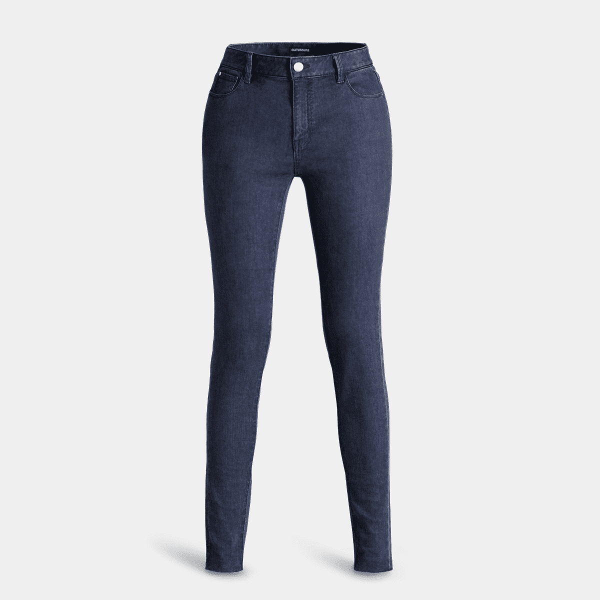 Dark blue rolled-up ankle-length Slim fit Jeans