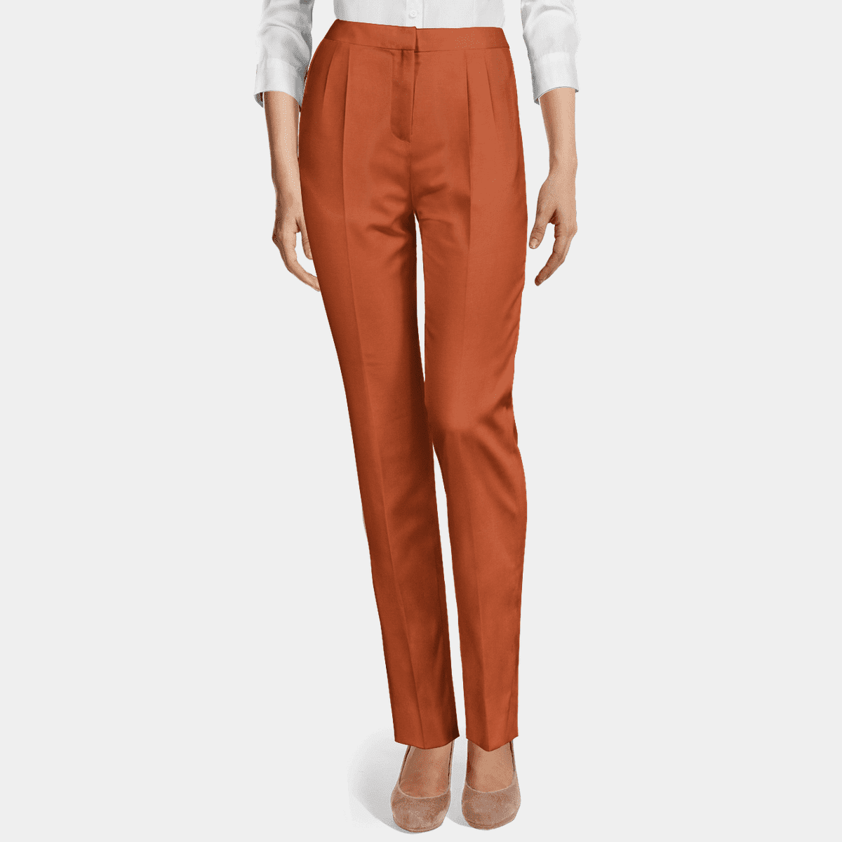 Pantalón sastre naranja con pinzas