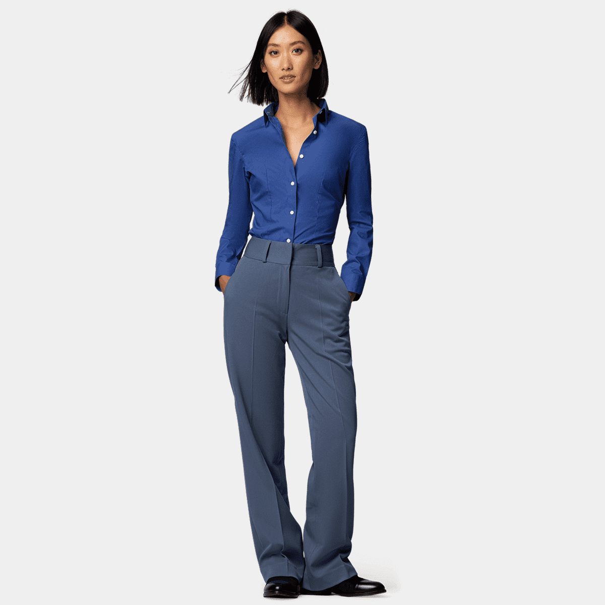 Pantalón ancho azul acero esencial Sumissura