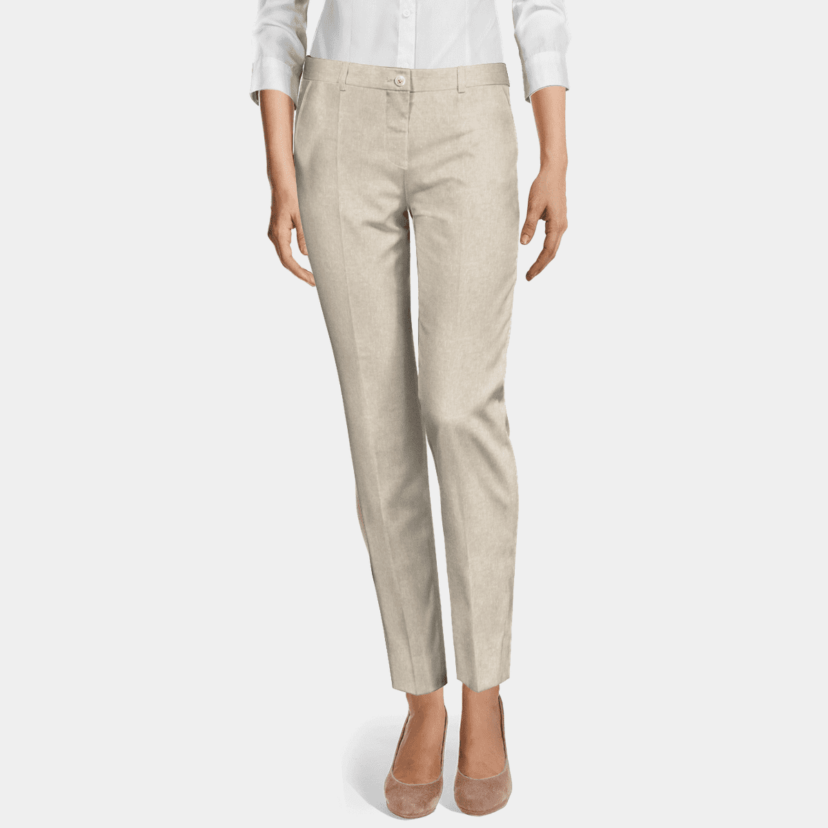 Women's Slim-Fit Cigarette Pants – Mid-Rise | Formal & Casual Wear main image 0