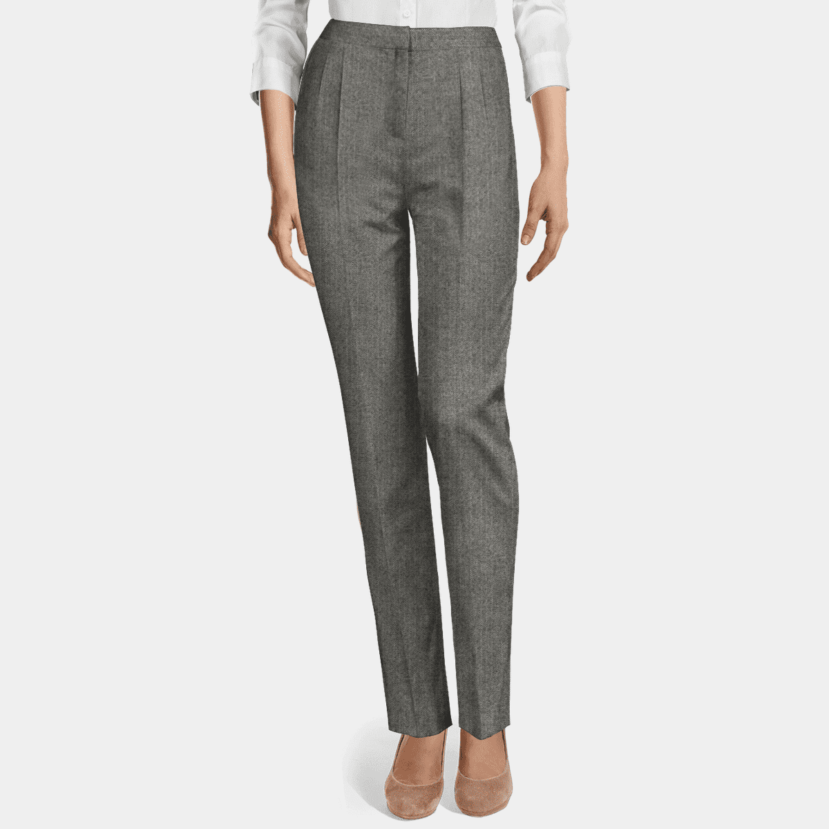 Belted Drape Slacks (Black) main image 1