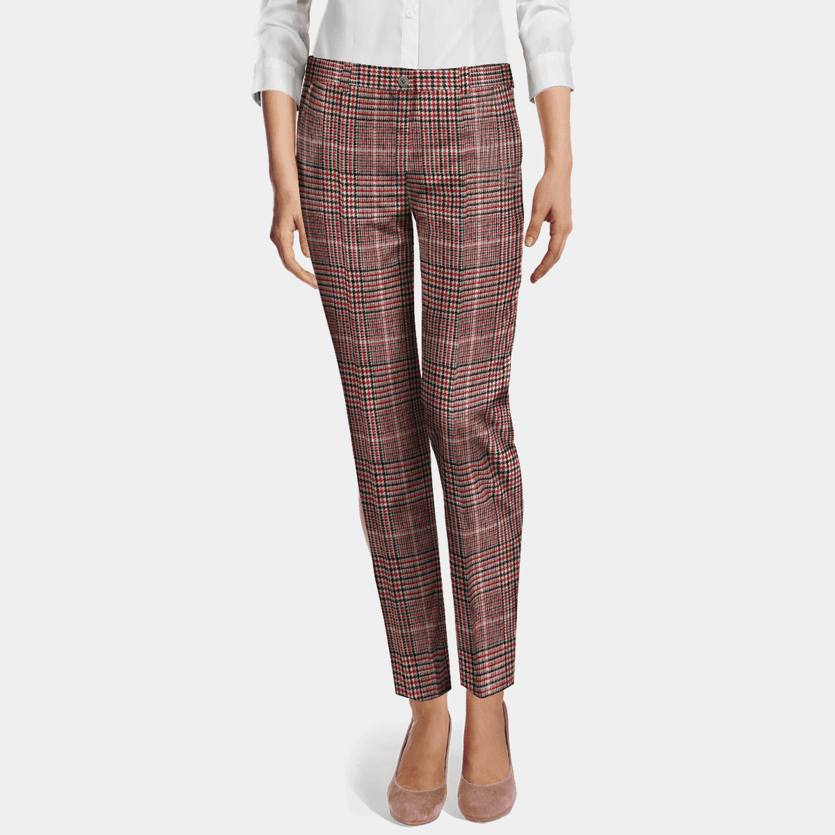 plaid cigarette pants