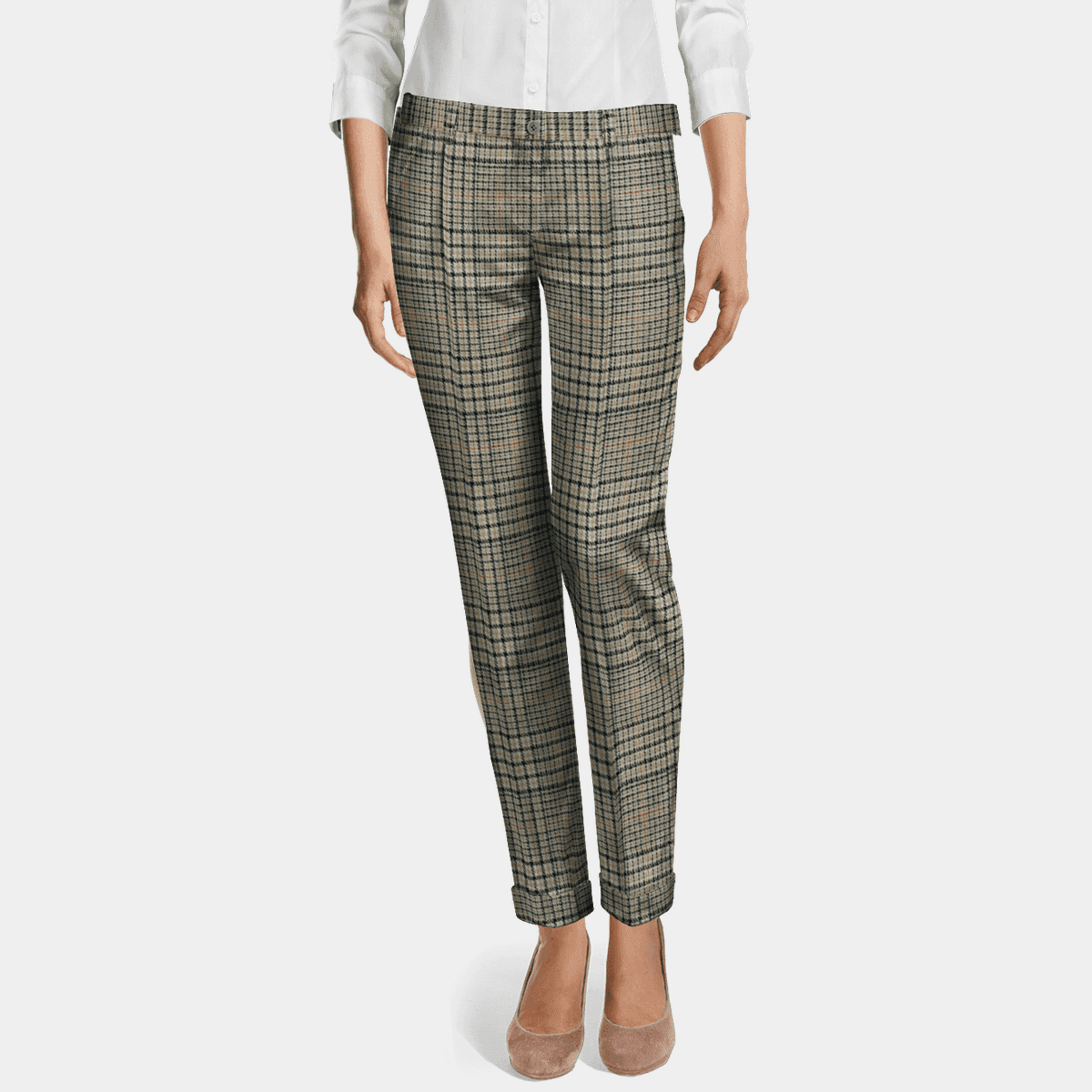 Cuffed plaid pants Clearance