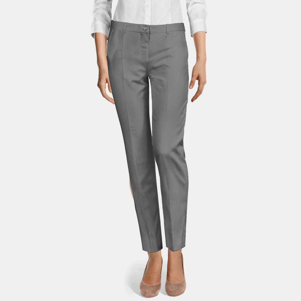 Iron grey flat-front year-round Cigarette Pants
