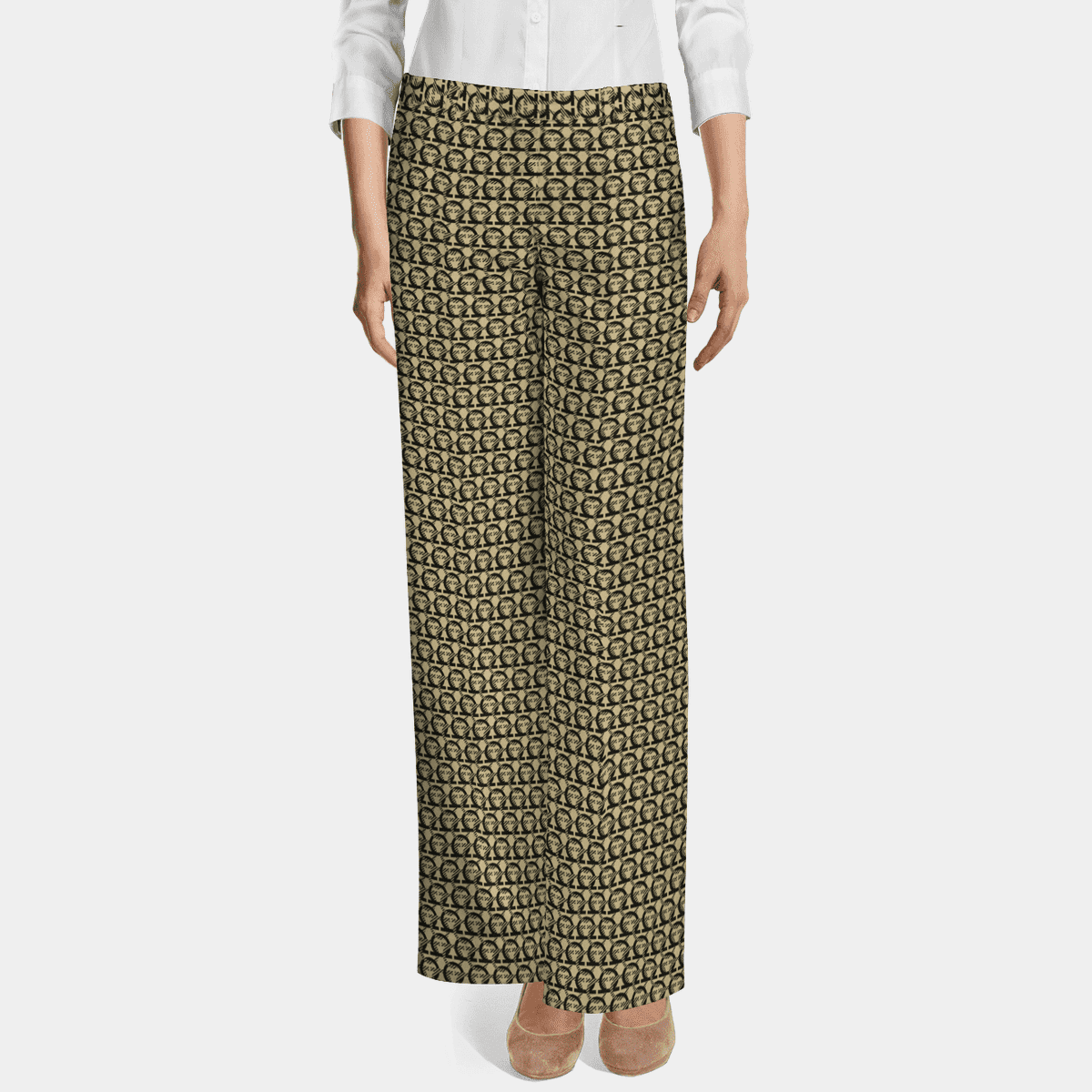 Navy blue high waisted flat-front stretch Wide leg cropped Pants