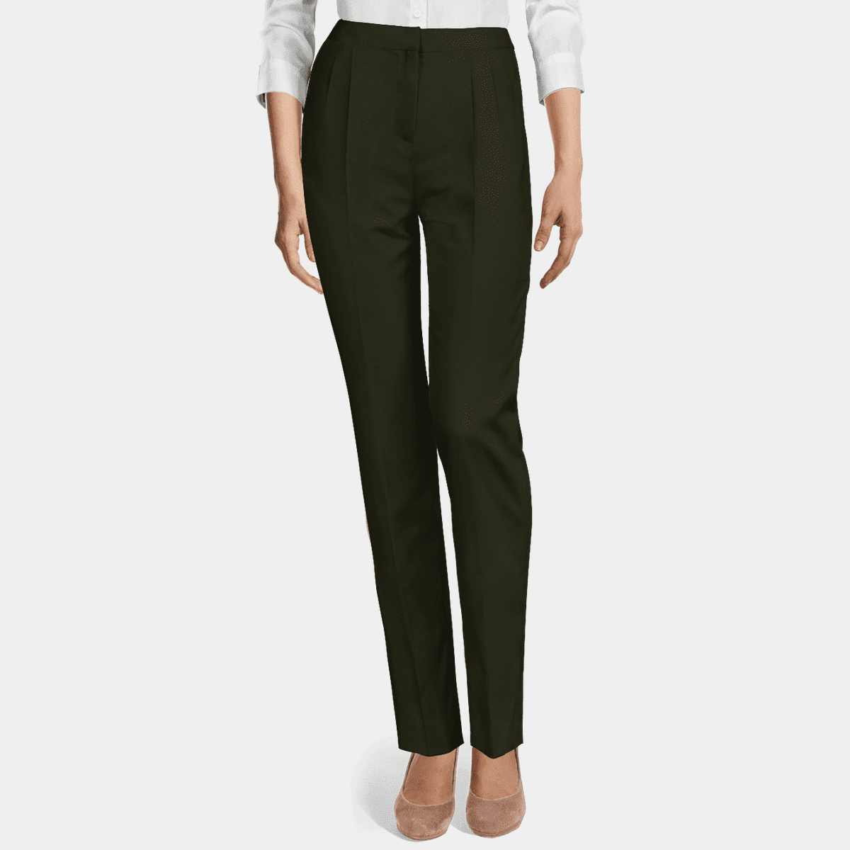 olive green dress pants womens