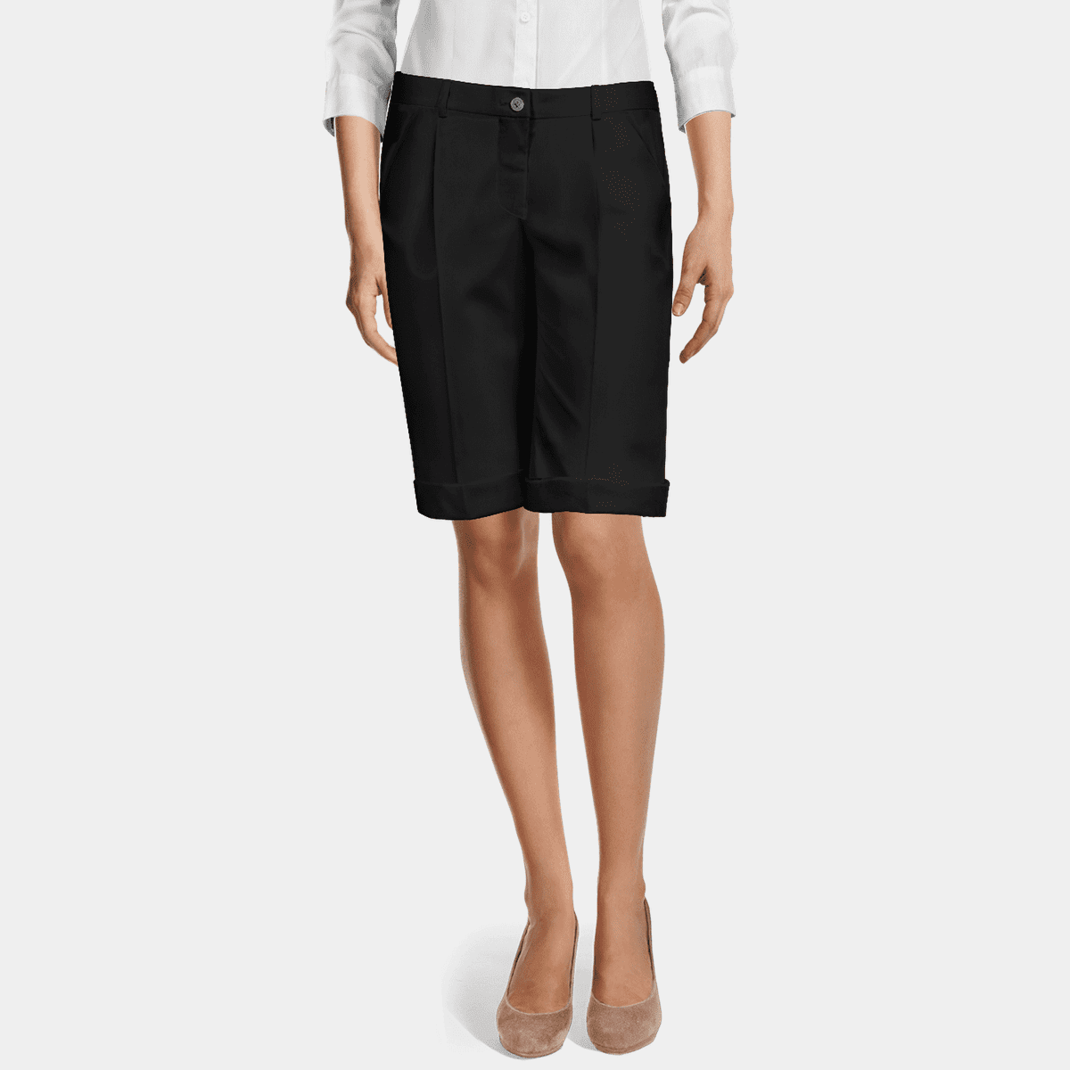 Pleated Wool Shorts - 2 / Black 1