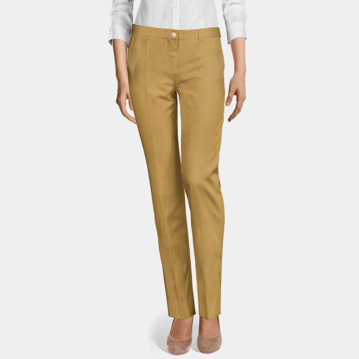 flat front chino trousers