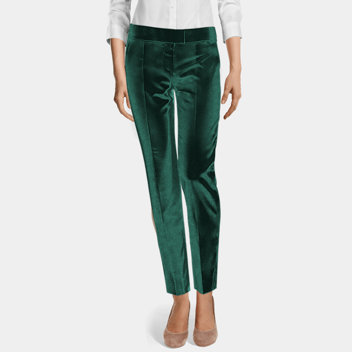 HEPBURN | Wide Leg Green Velvet Trousers | Stylecamp