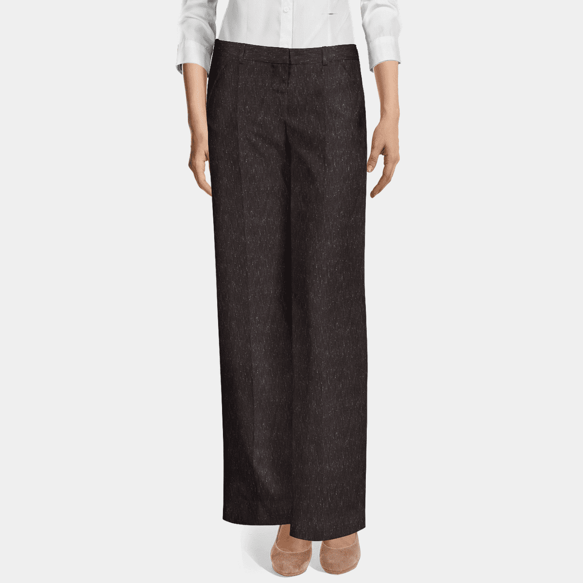 Sky blue flat-front essential Wide leg Pants