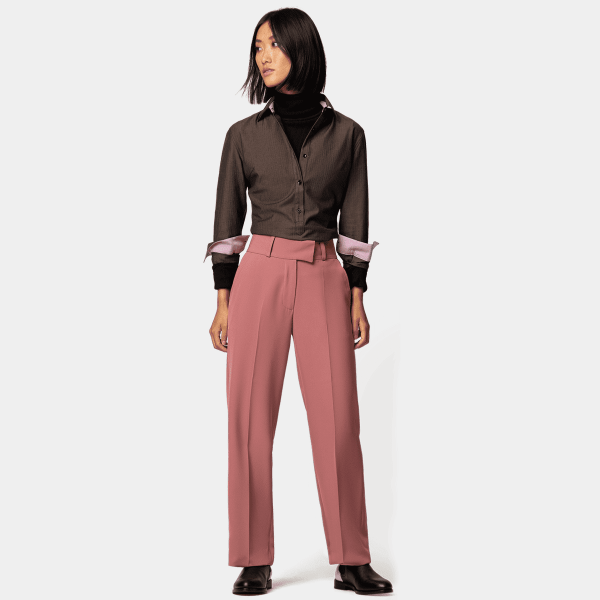 Womens Pink High Waisted Pants Sumissura