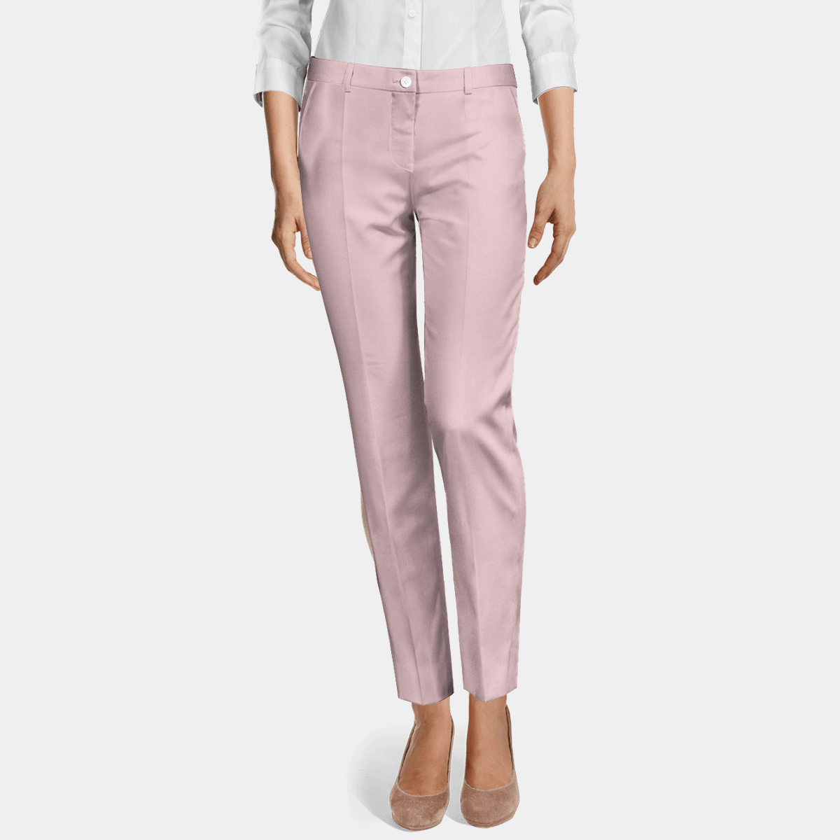 light pink cigarette trousers