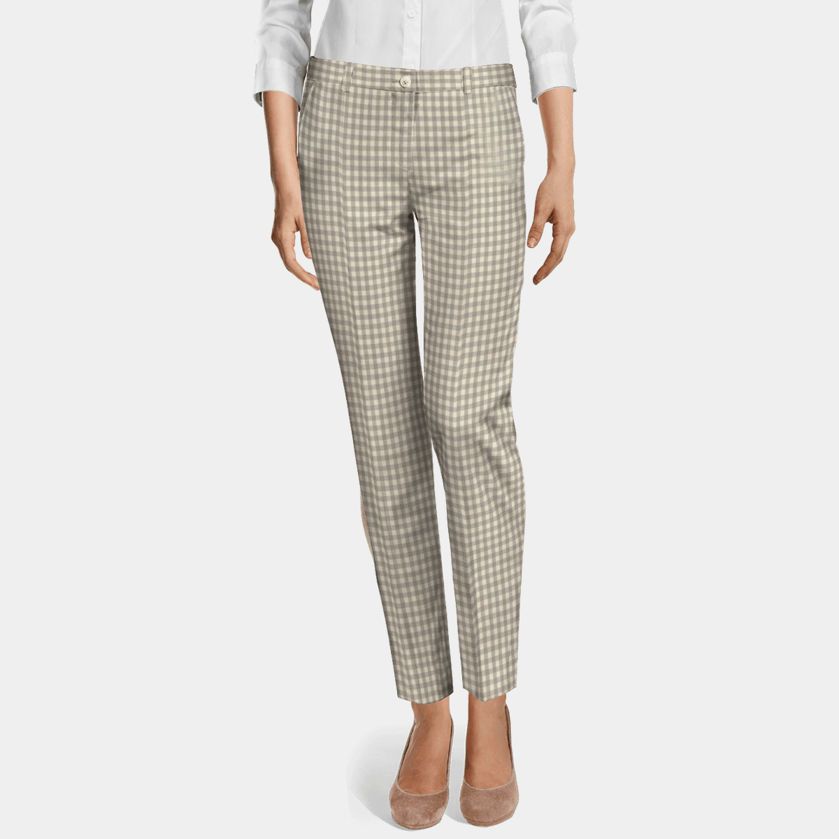 gingham cigarette pants