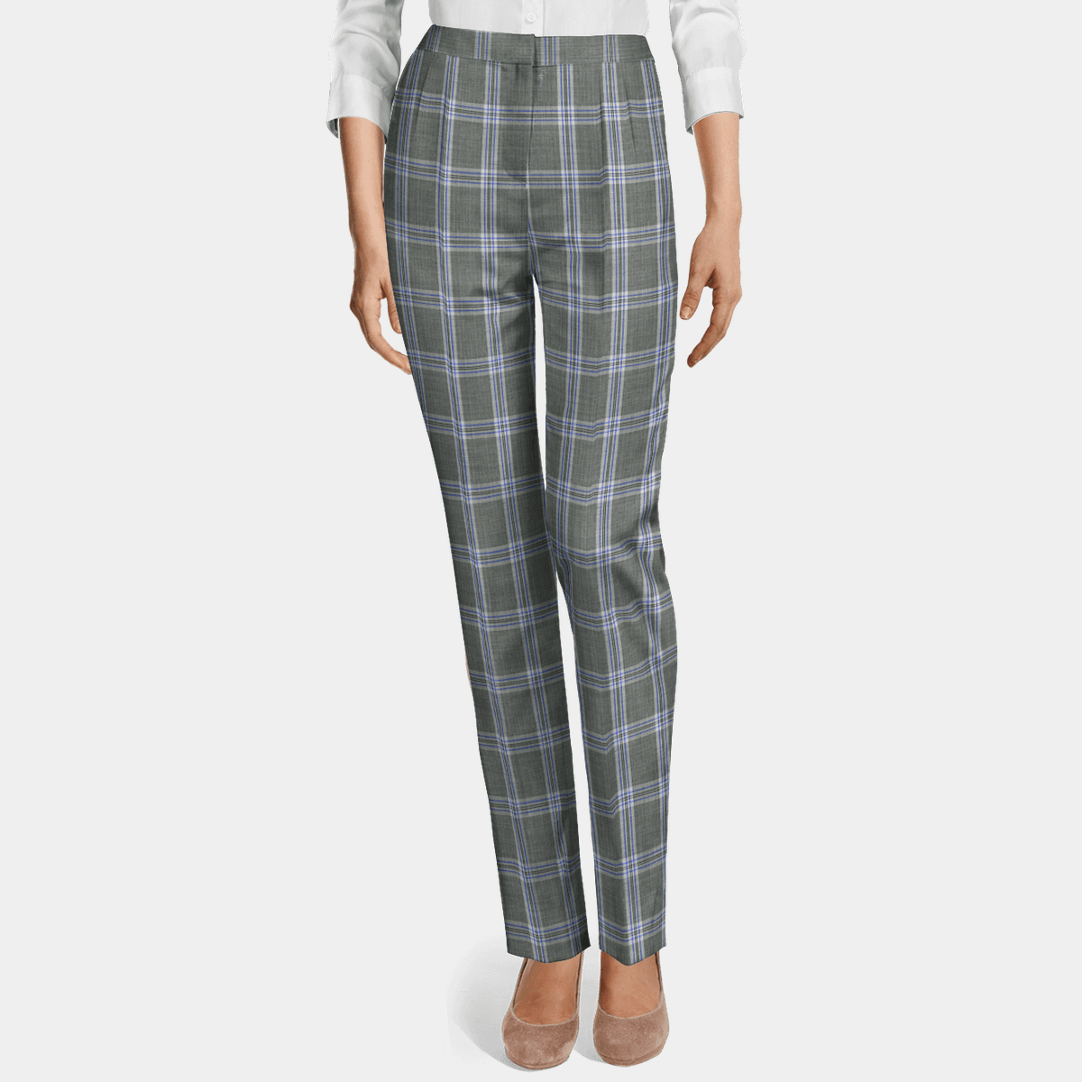 high waisted grey plaid pants