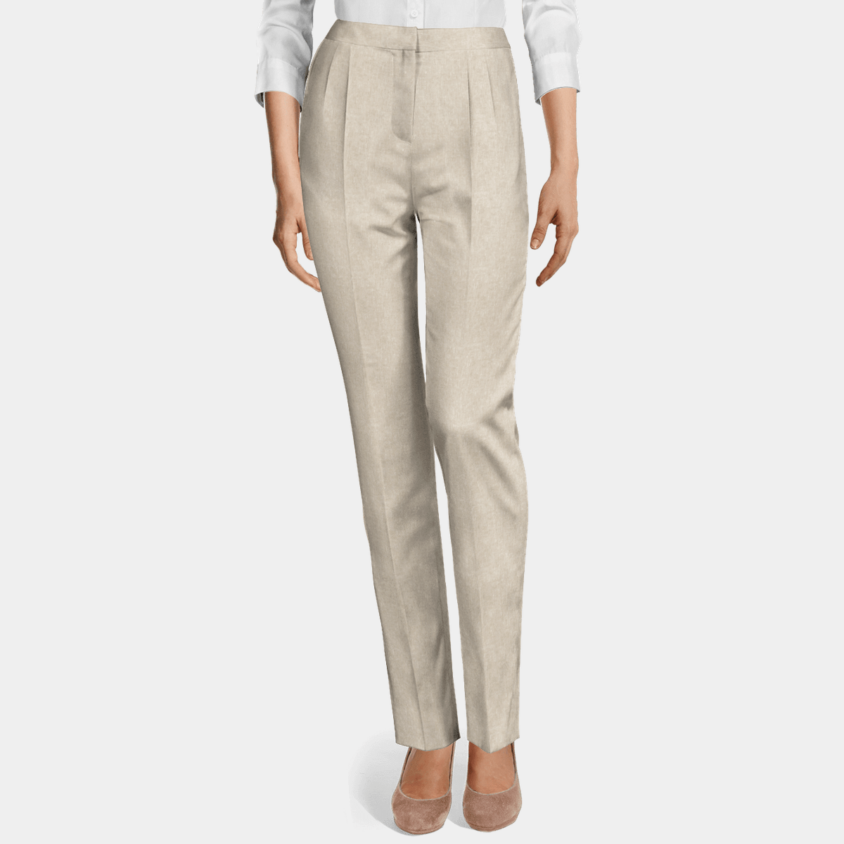 Fitted womens trousers - beige