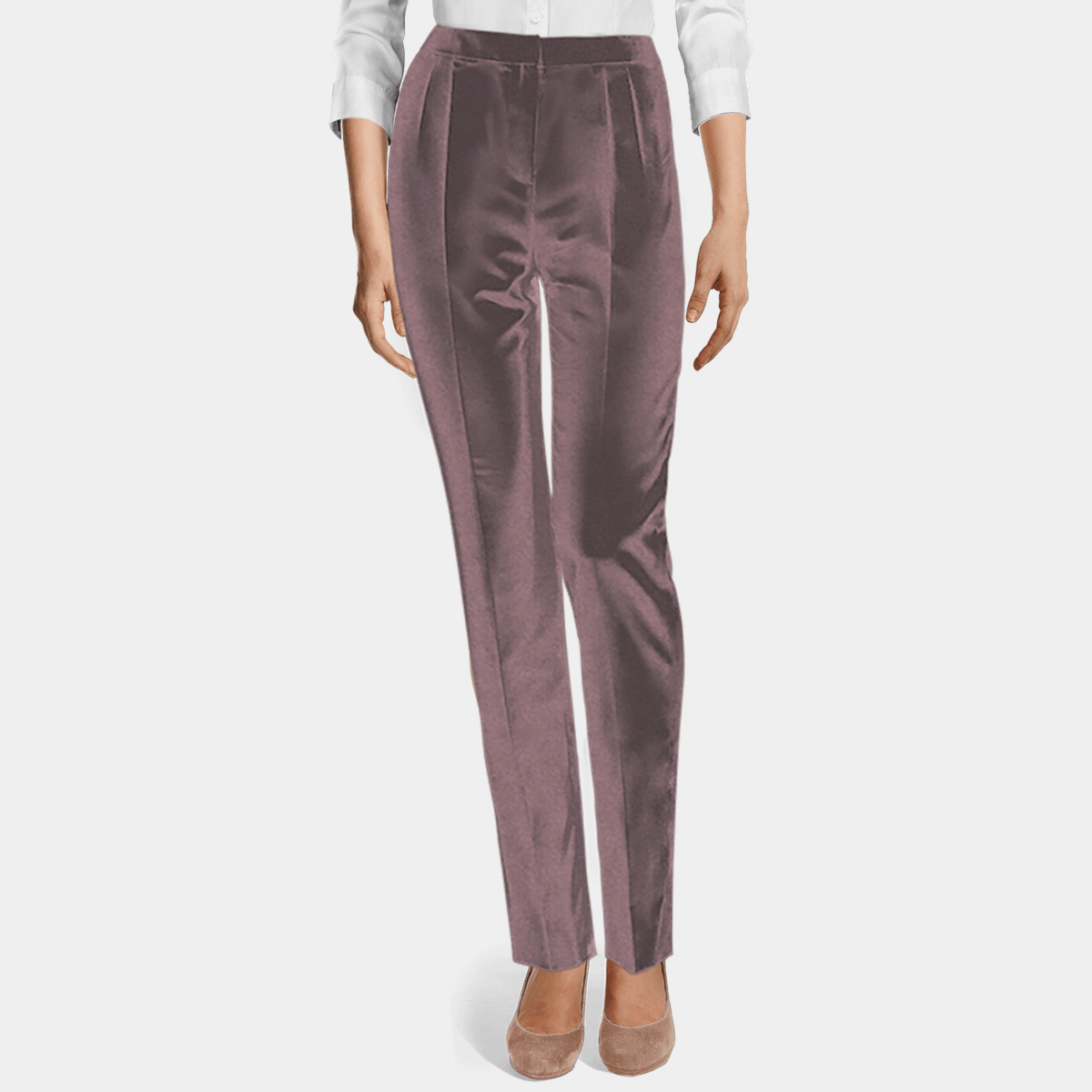 purple velvet trousers womens