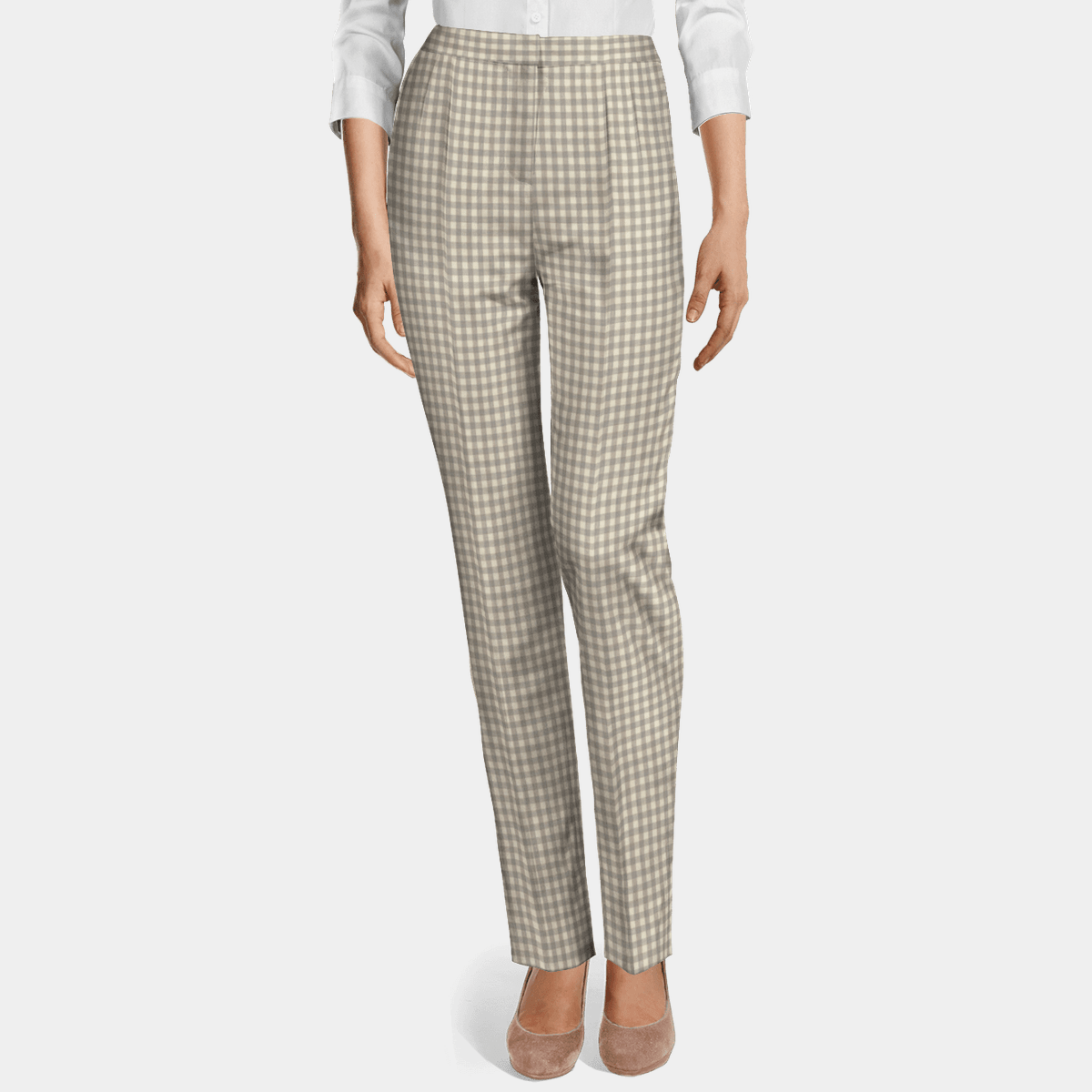 gingham pants high waisted