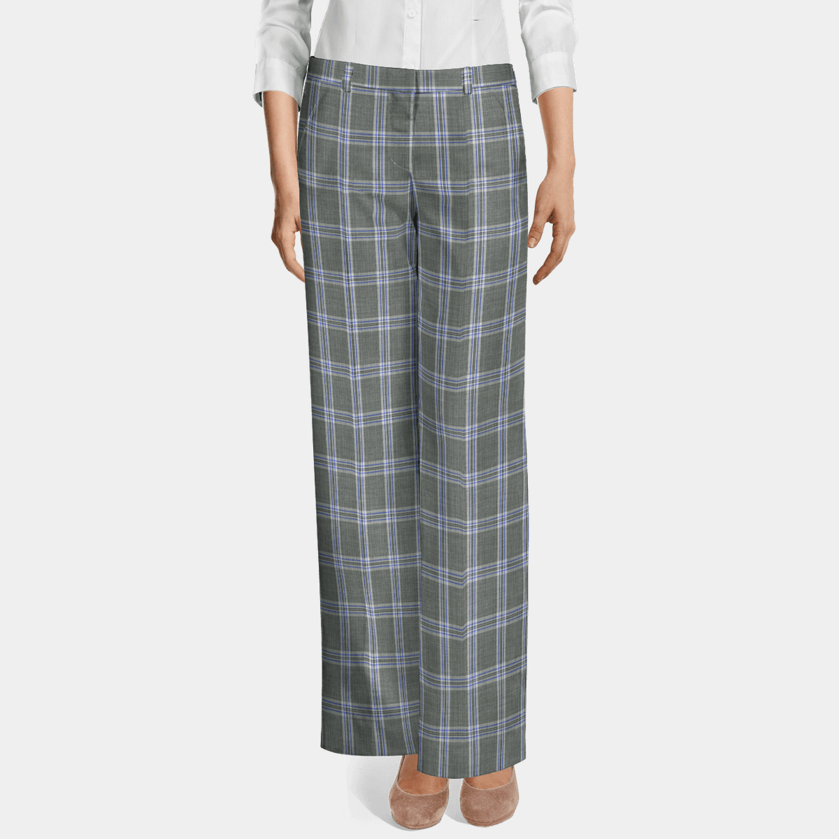 grey plaid pants womens