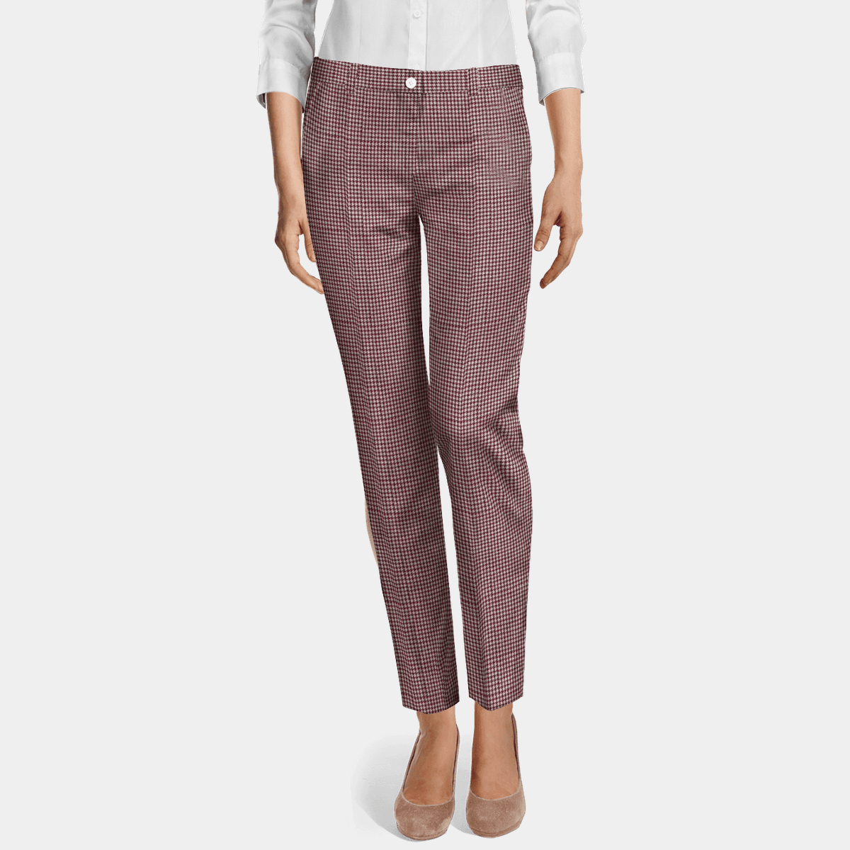 houndstooth cigarette trousers