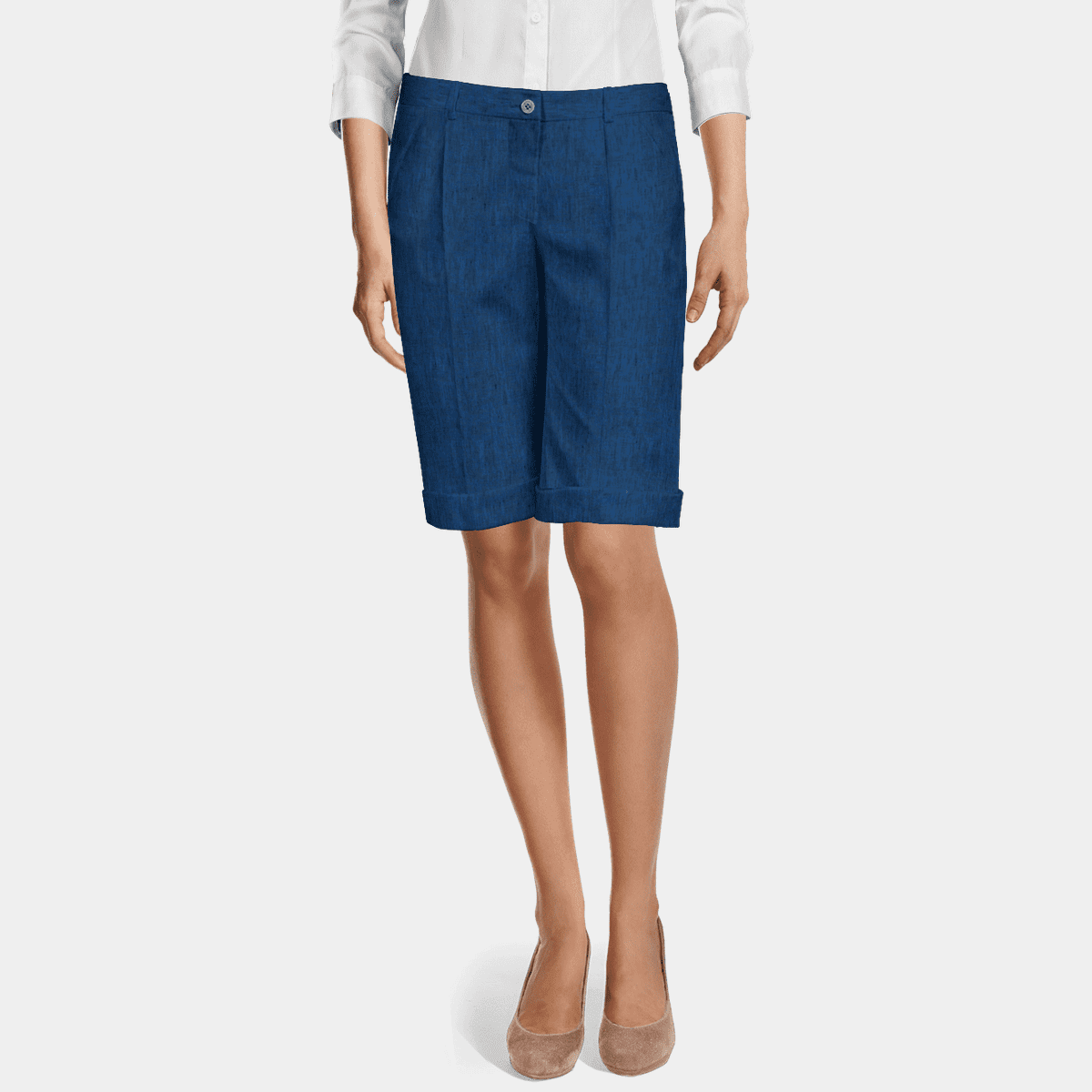 Co´Couture Shorts - KianaCC Pin Pleat Bermuda Shorts i Pale Blue