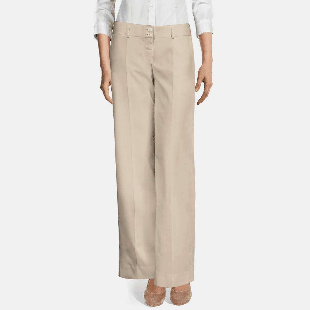 Iron grey super 100s pure wool flat-front Cigarette Pants