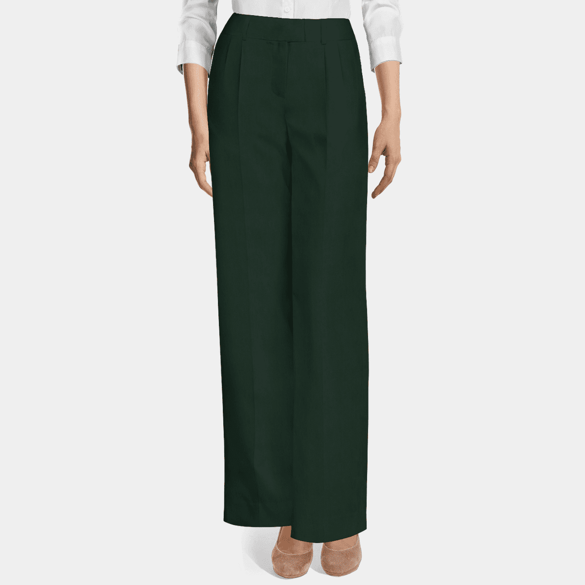Green high waisted pleated Wide leg Pants