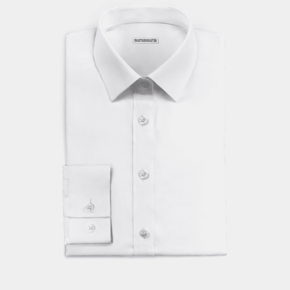 Camisa de vestir blanca de manga 3/4 algodón no-iron