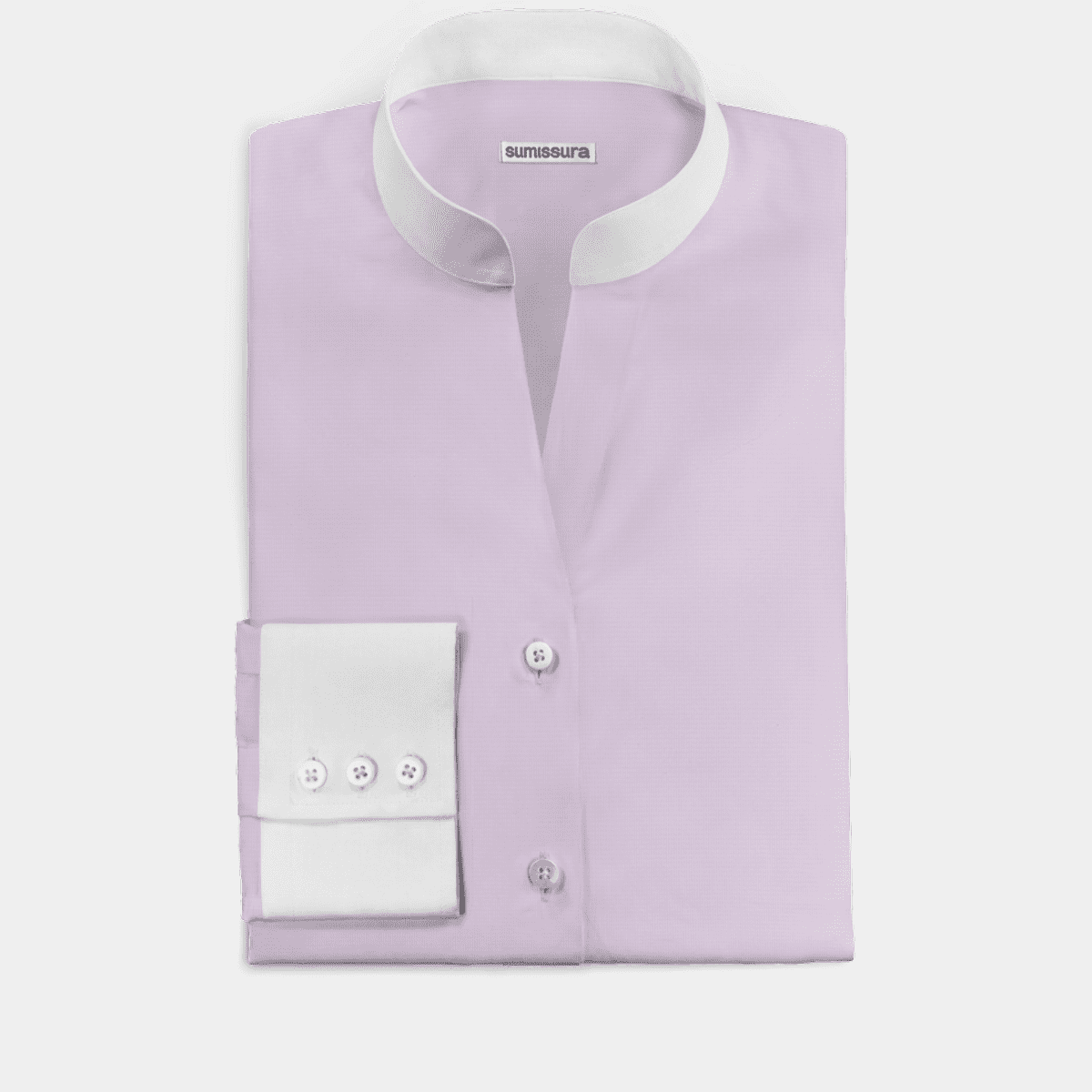 Lavender Pin Collar Dress Shirt With Collar Bar