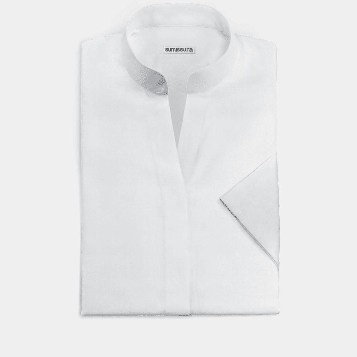 Sleeveless Shirt with Stand-up Collar