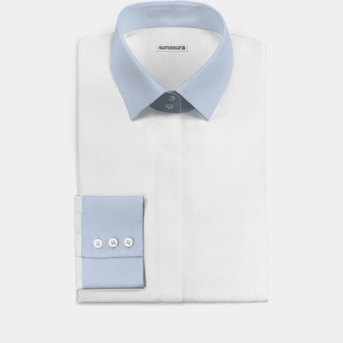 High Collar Sleeveless Shirt in White