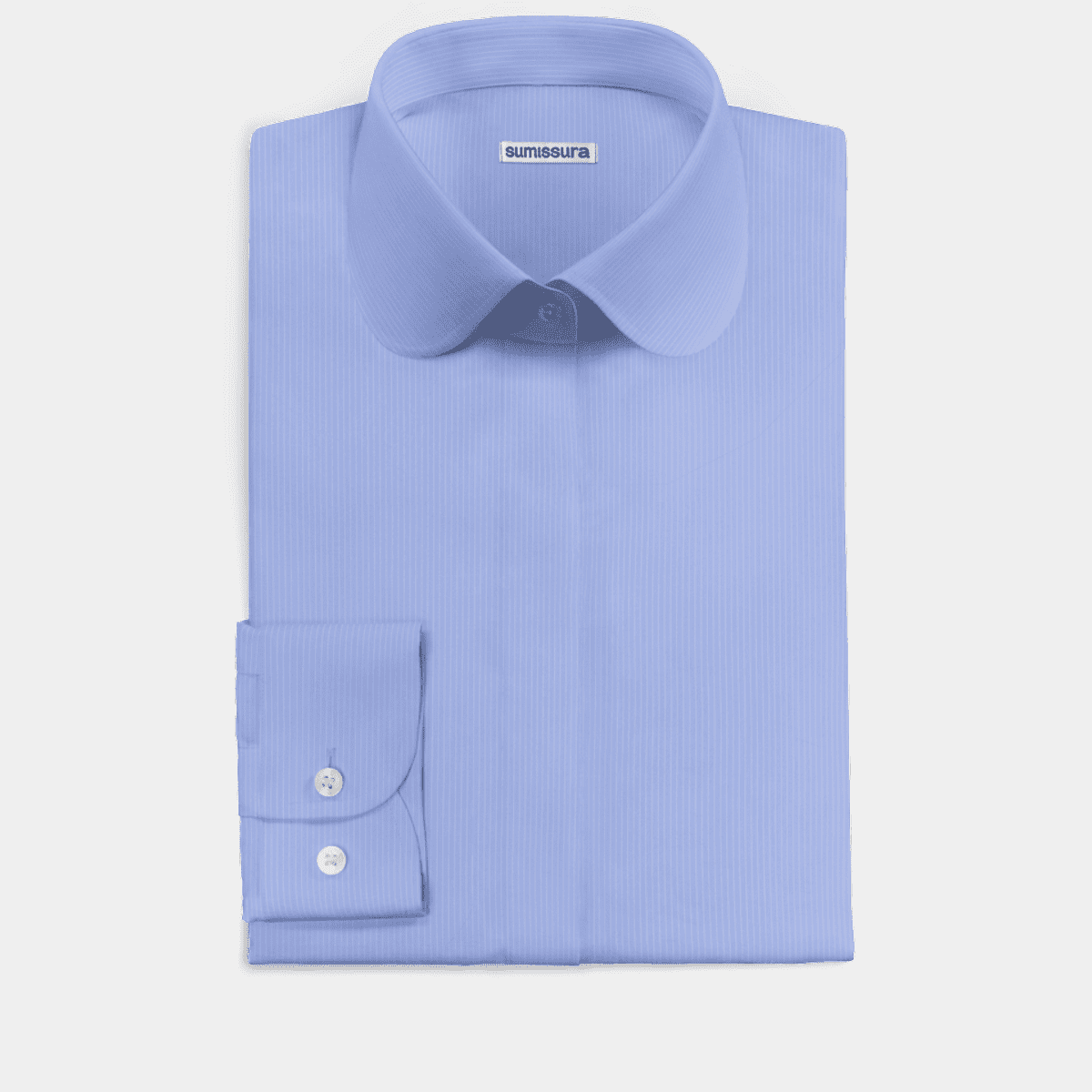 Blue Crepe Collar Shirt