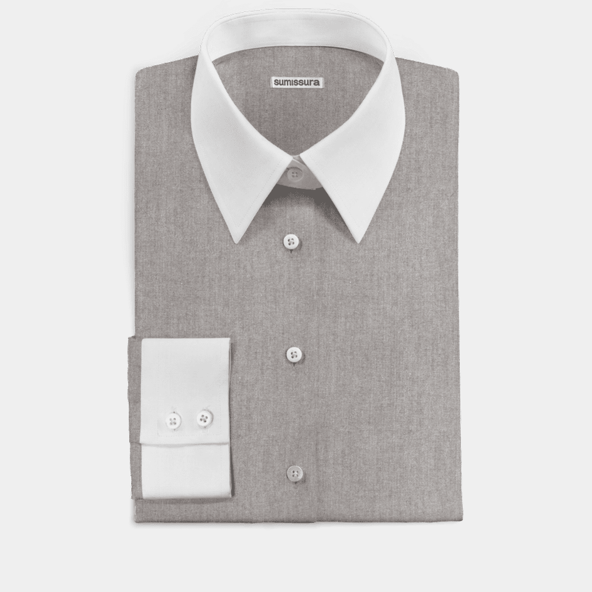 Grey Solid Shirt Collar Dress main image 0