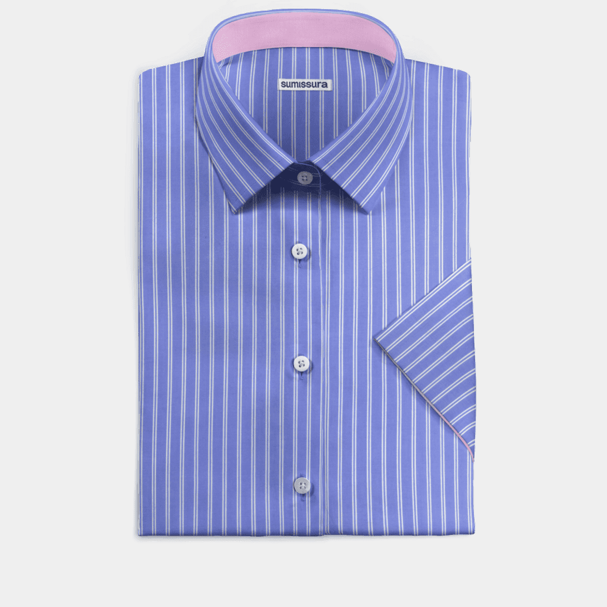 Light Blue Short Sleeve Primary Raised Collar Shirt main image 1