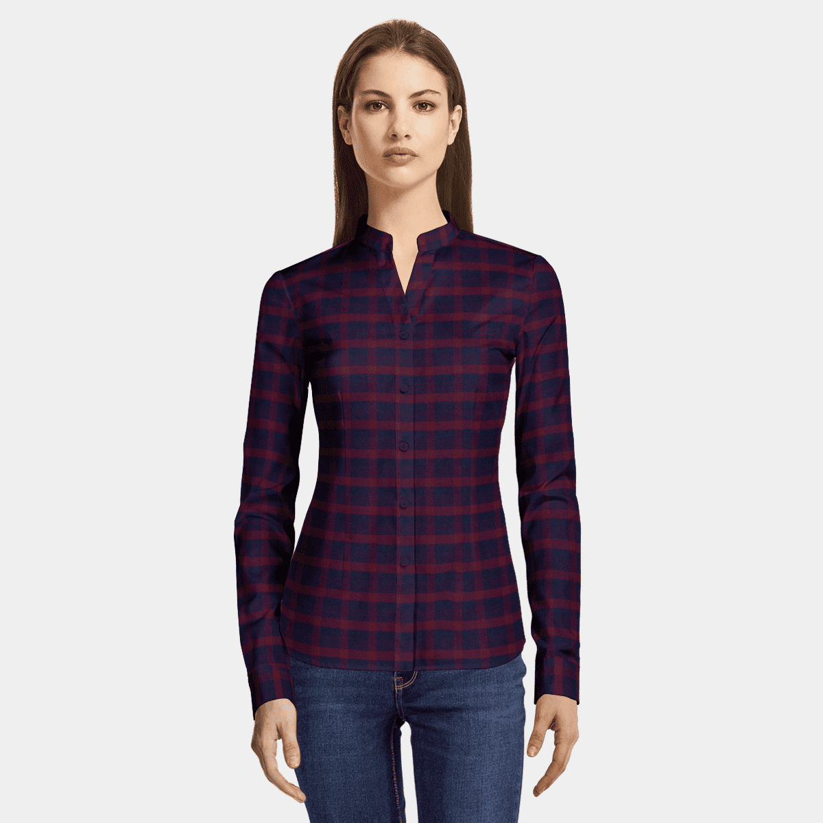 denim collar flannel