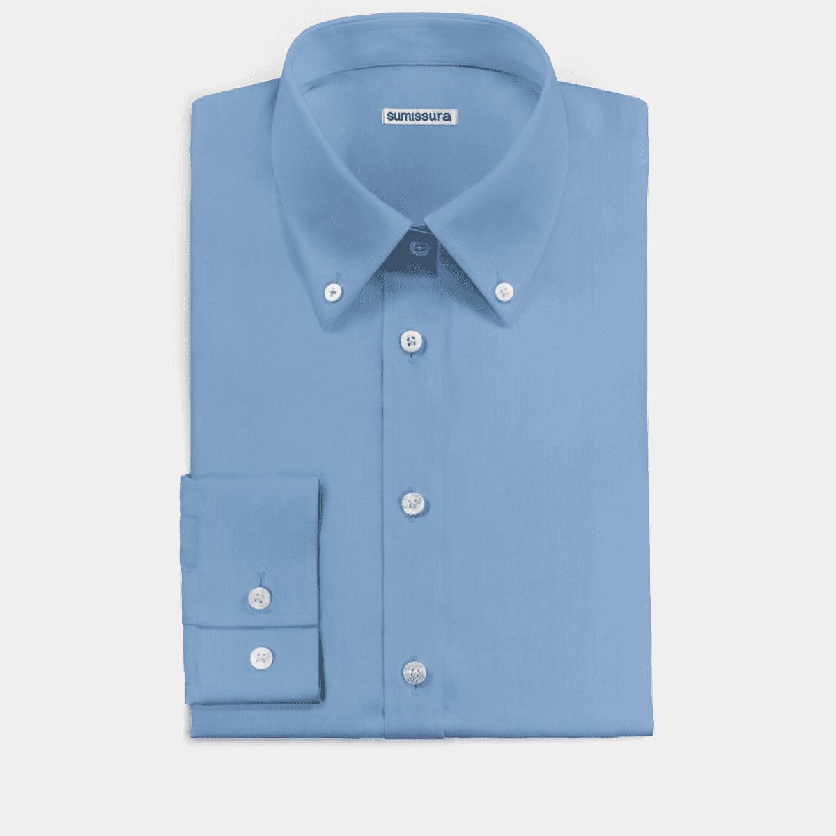 Steel Blue button down Cotton blend Shirt - loose fit