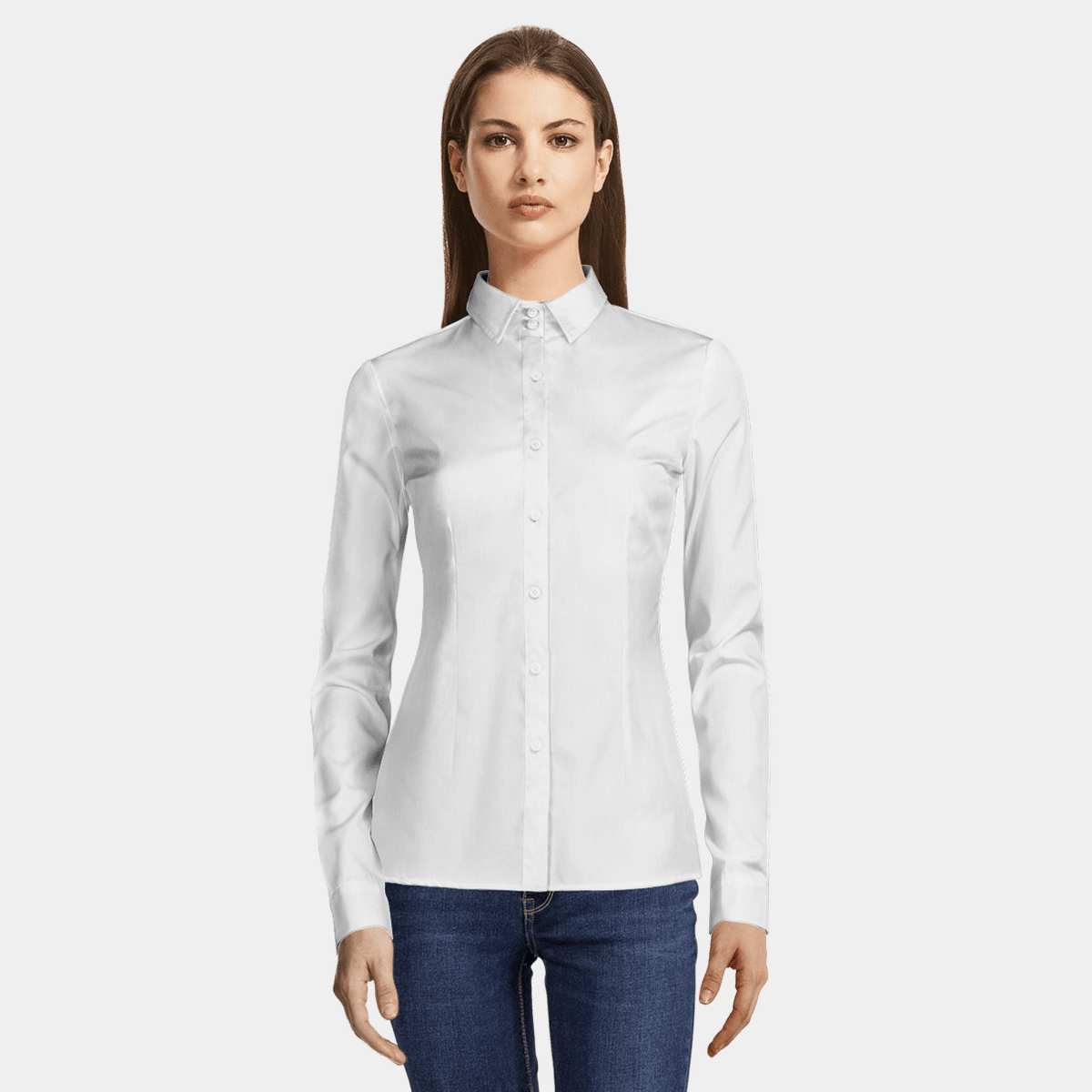 no iron women's white dress shirts