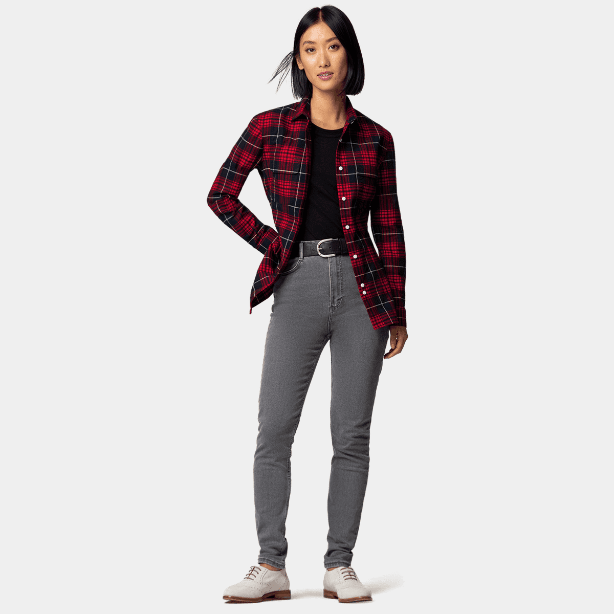 Red Plaid Flannel Shirt With Pockets Sumissura