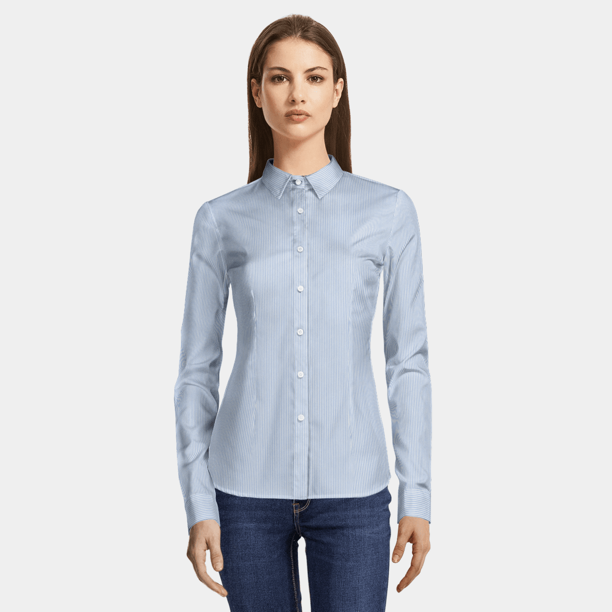 light blue striped dress shirt