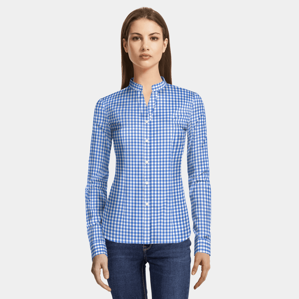 royal blue dress shirt womens