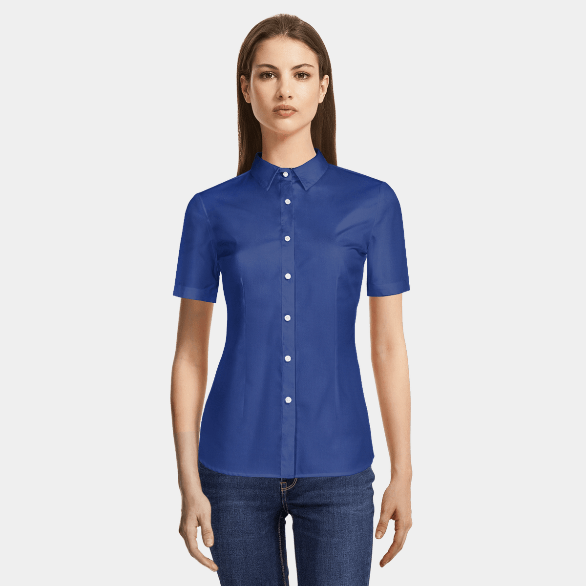 royal blue dress shirt womens