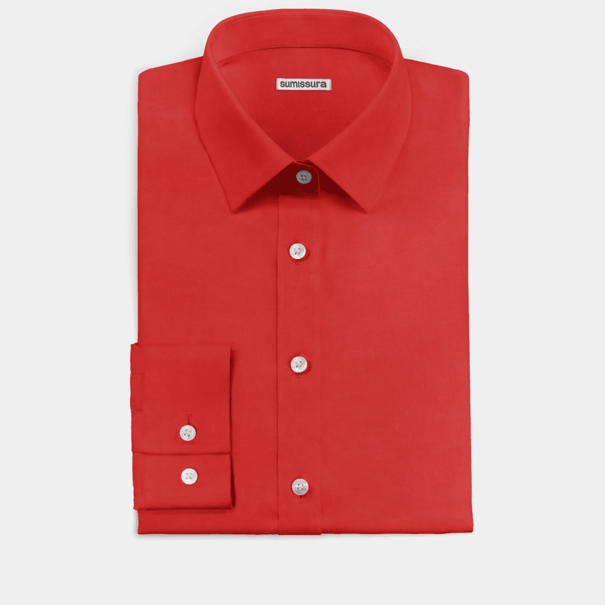 Red linencotton Dress Shirt Sumissura