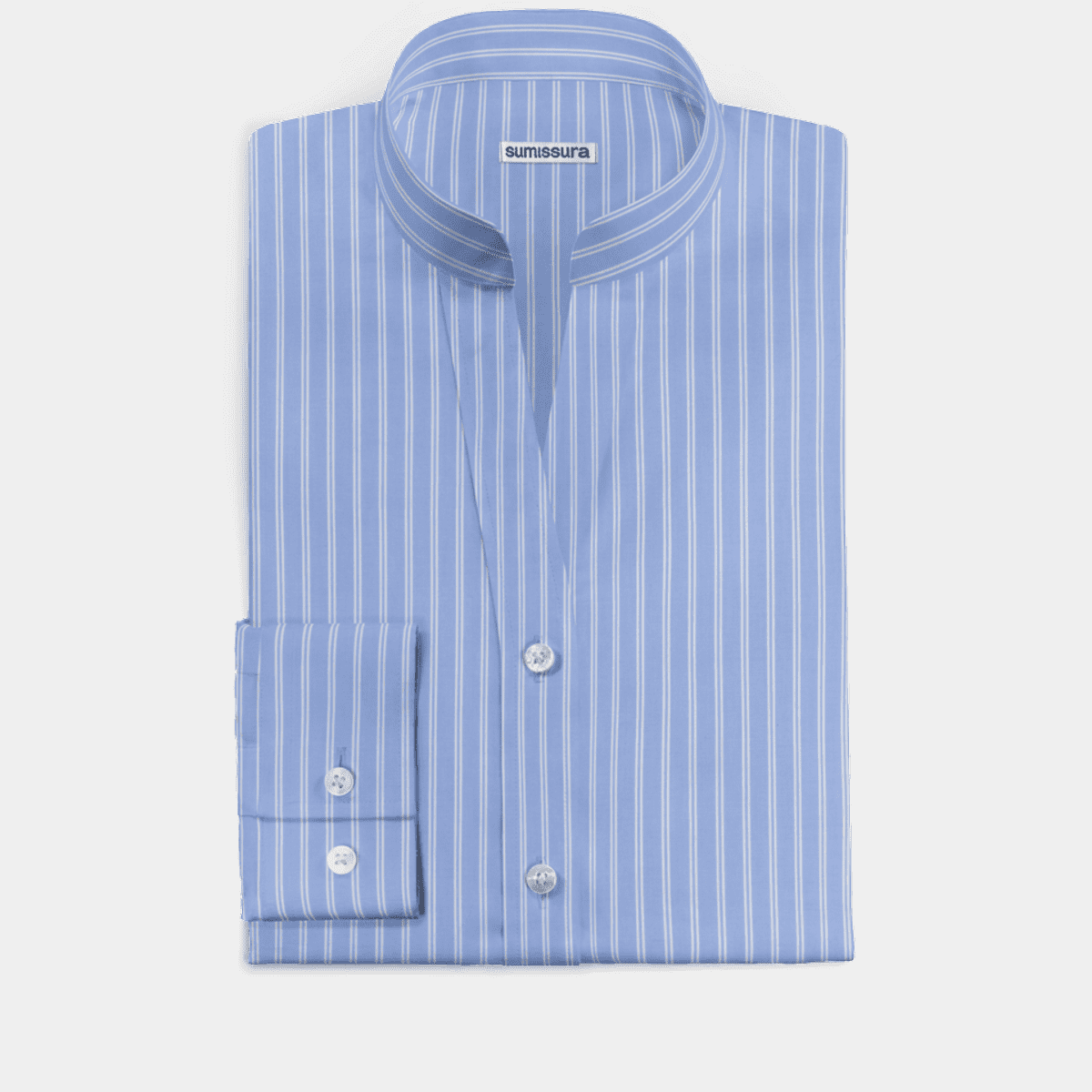 Light Blue Solid Shirt Collar Dress