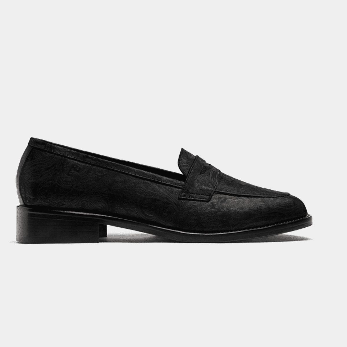 Penny Loafer - black & blue velvet & leather | Sumissura