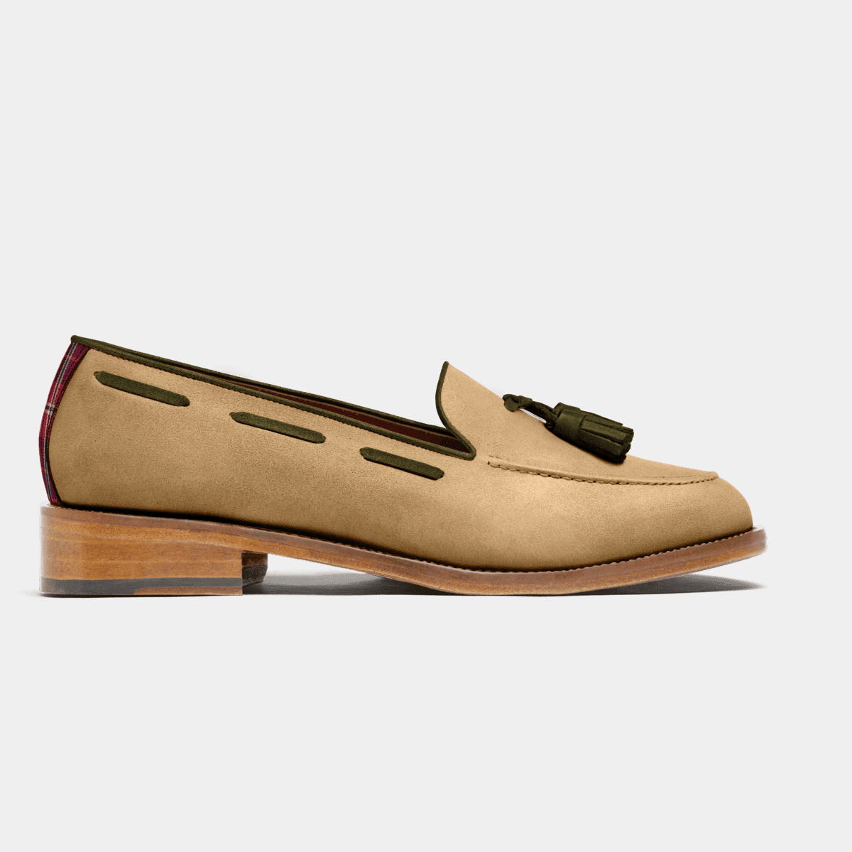 Tassel Loafer Braunes And Burgundy Veloursleder And Tweed Sumissura 5968