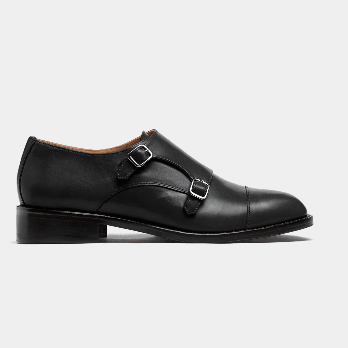 Cap Toe Double Monk Strap Shoe