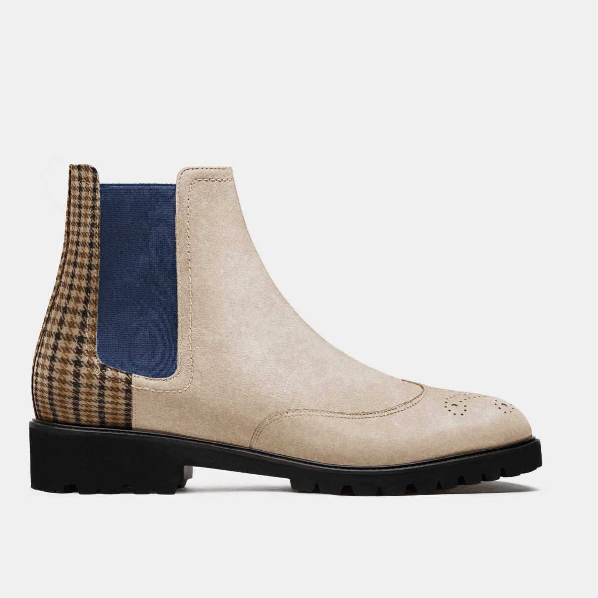 tweed chelsea boots