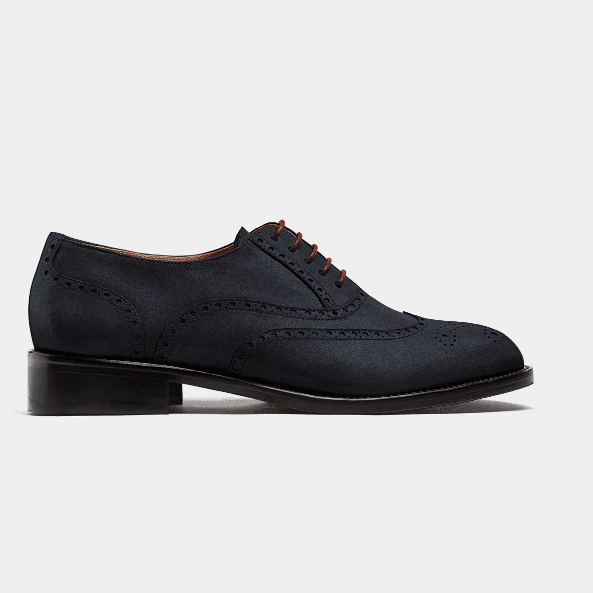 Full Brogue shoes - blue suede | Sumissura