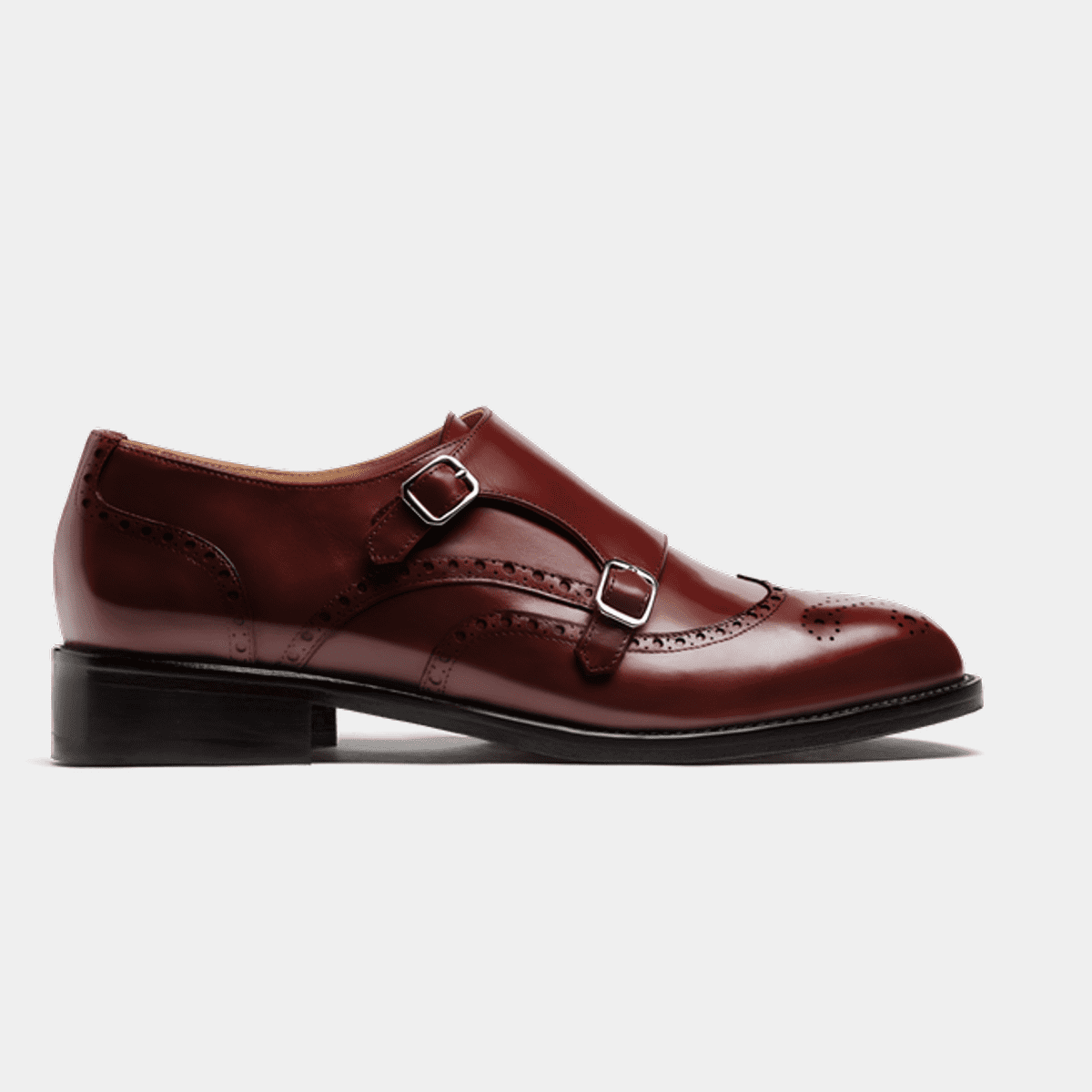 Monk Brogues - oxblood flora leather 